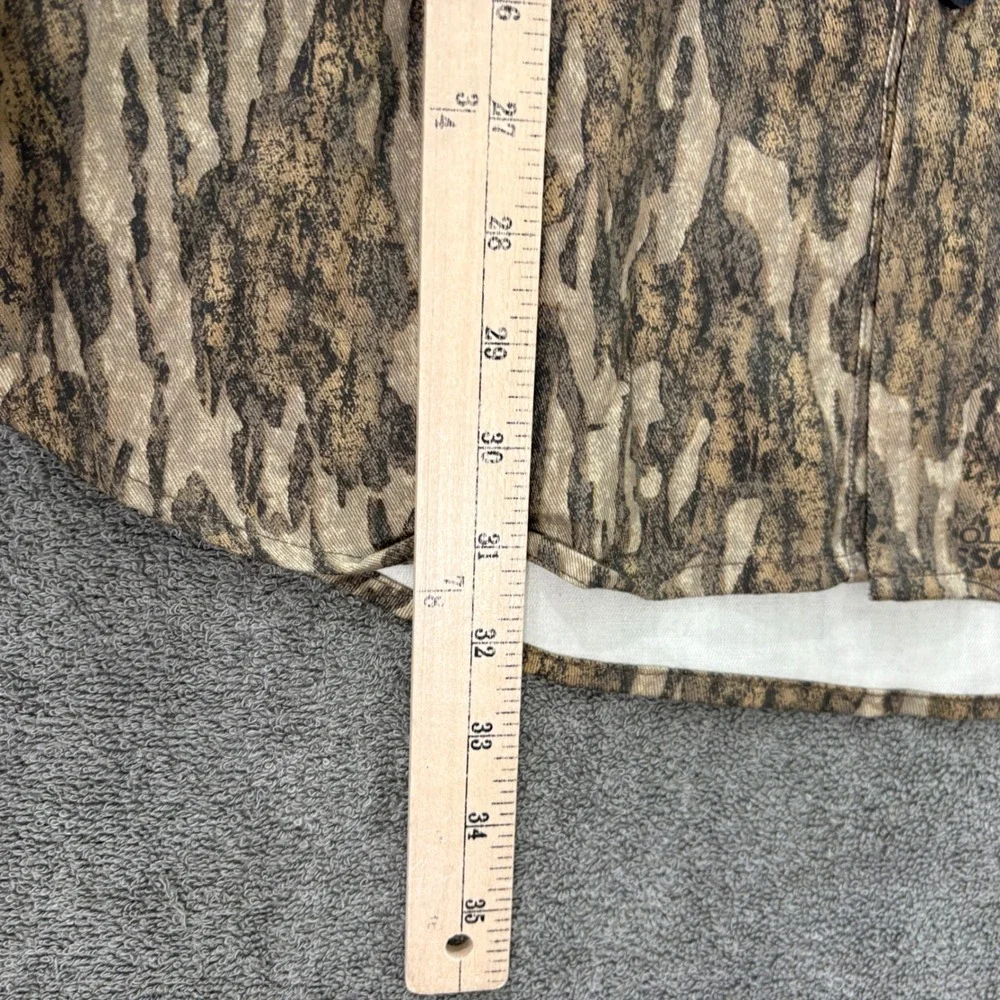 Magellan Button Up Shirt Mens XL Brown Mossy Oak Bottomland Hunt Gear Camo Shirt